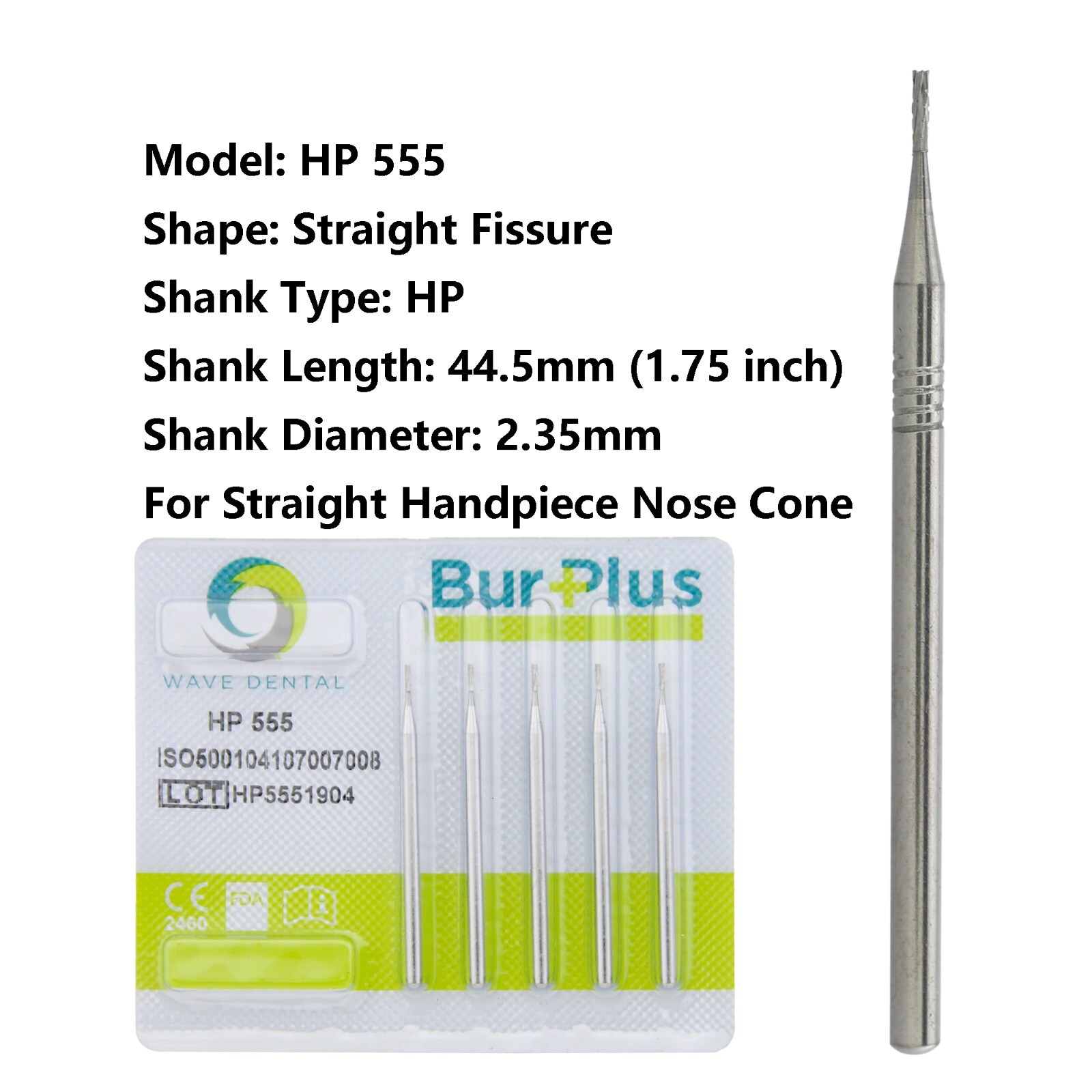 Wave Dental Carbide Burs HP Surgical Bur 555 556 557 558 for Straight Handpiece