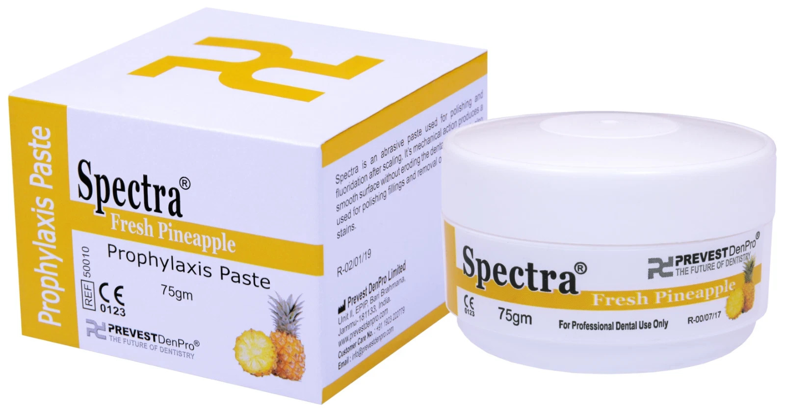 Prevest Denpro Spectra Prophyaxis Paste Fresh Pineapple With Fluoride 75g Jar