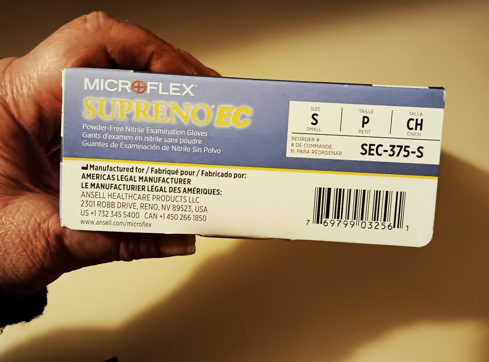 4 boxes exam glove Microflex Supreno EC Extended Cuff PF Nitrile Small SEC-375-S