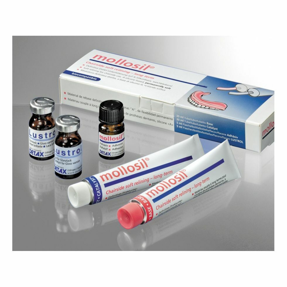 Detax Mollosil Chairside Use Long-Term A-silicone Based Relining Material Kit