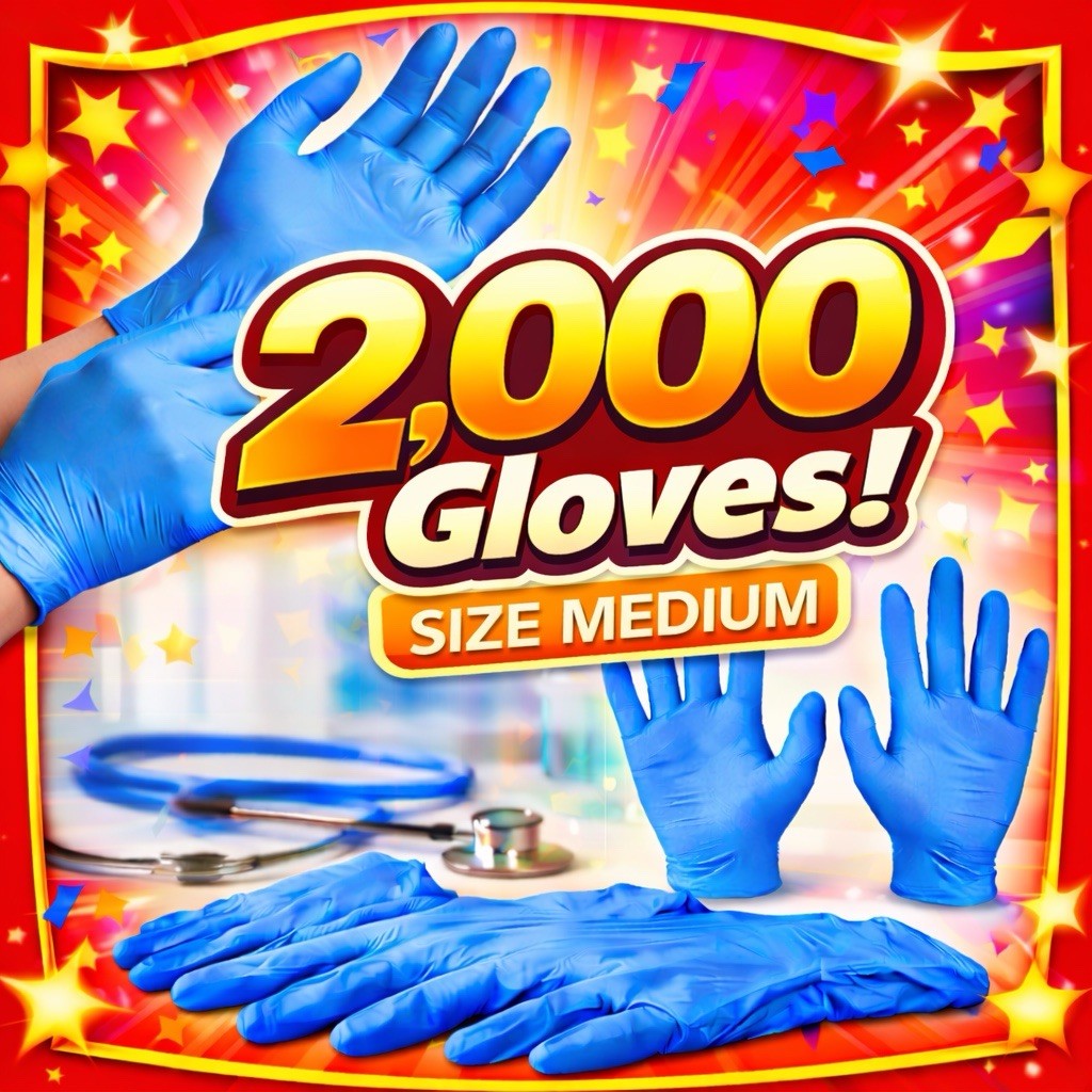 2,000 Medium Nitrile Gloves – Exam Grade Powder & Latex Free 4 Mil 4 Case