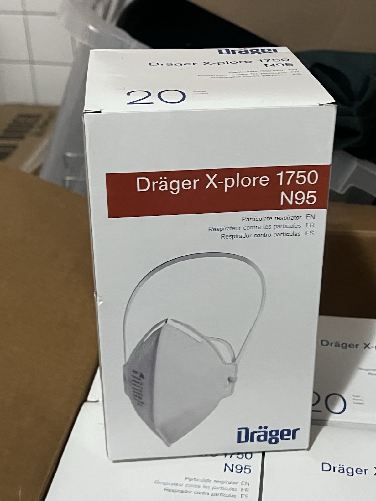 40 Masks Drager X-plore 1750 N95-40ct 2 Boxes 20 Each Brand New In Box 01/2025