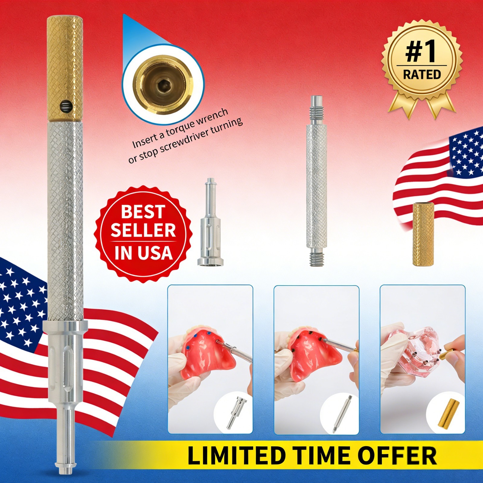 Overdenture Locator Abutment Removable Anchor Internal Hex BioHorizons Tapered