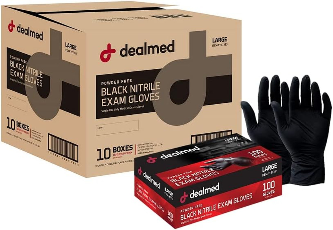 Dealmed Nitrile Exam Gloves – Disposable, Non-Irritating, Latex Free Medical Glo