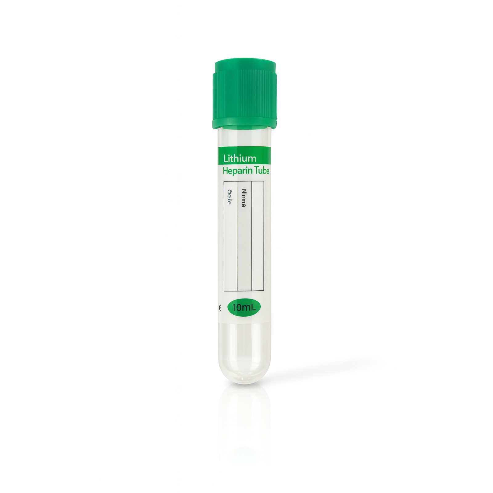 Vacuum Blood Collection Tube Heparin Lithium, 16x100mm, 10ml, Green, Exp 02/2024