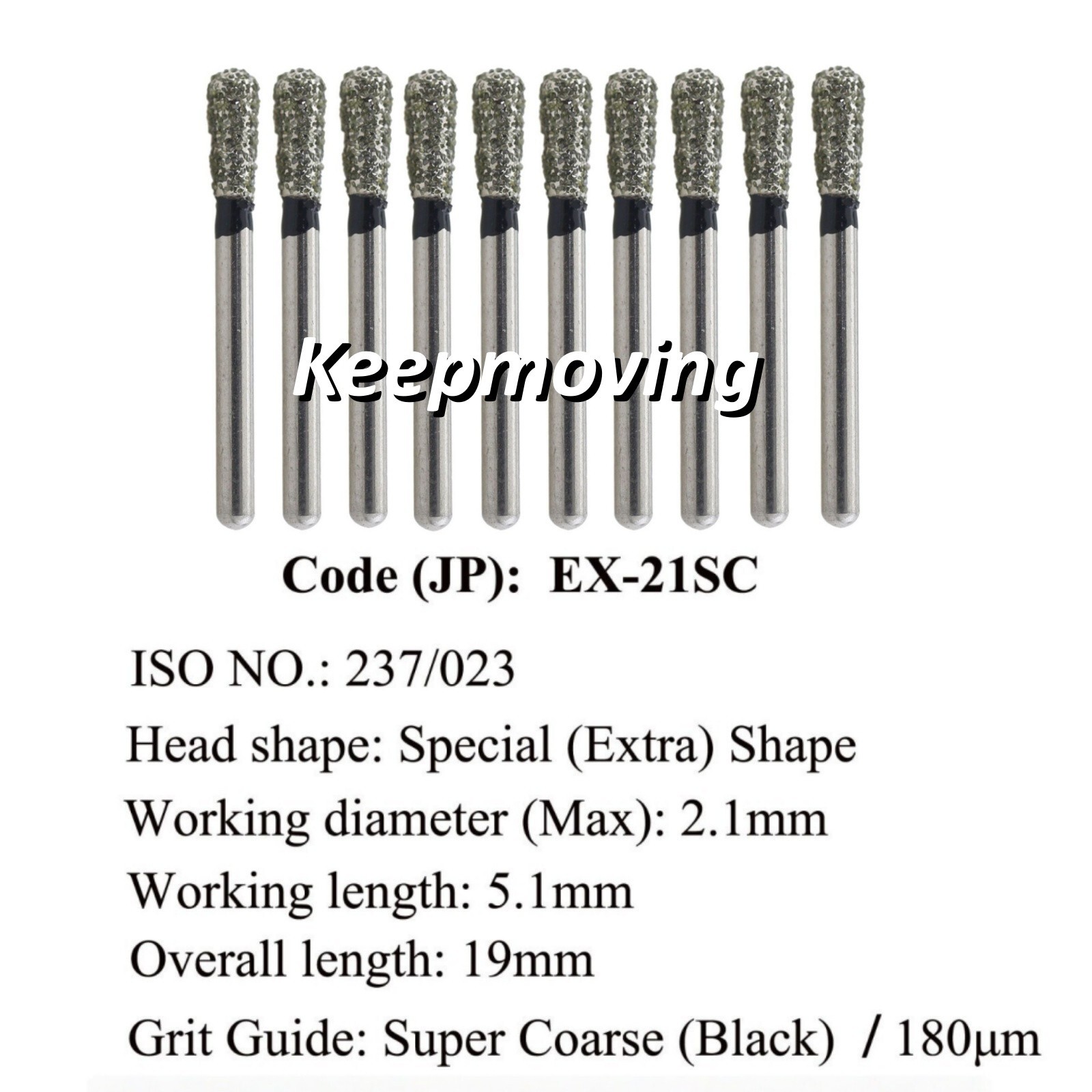 Dental Extra Coarse Diamond Burs 856/018SC 811/038 SR-11SC High Speed Black Burs