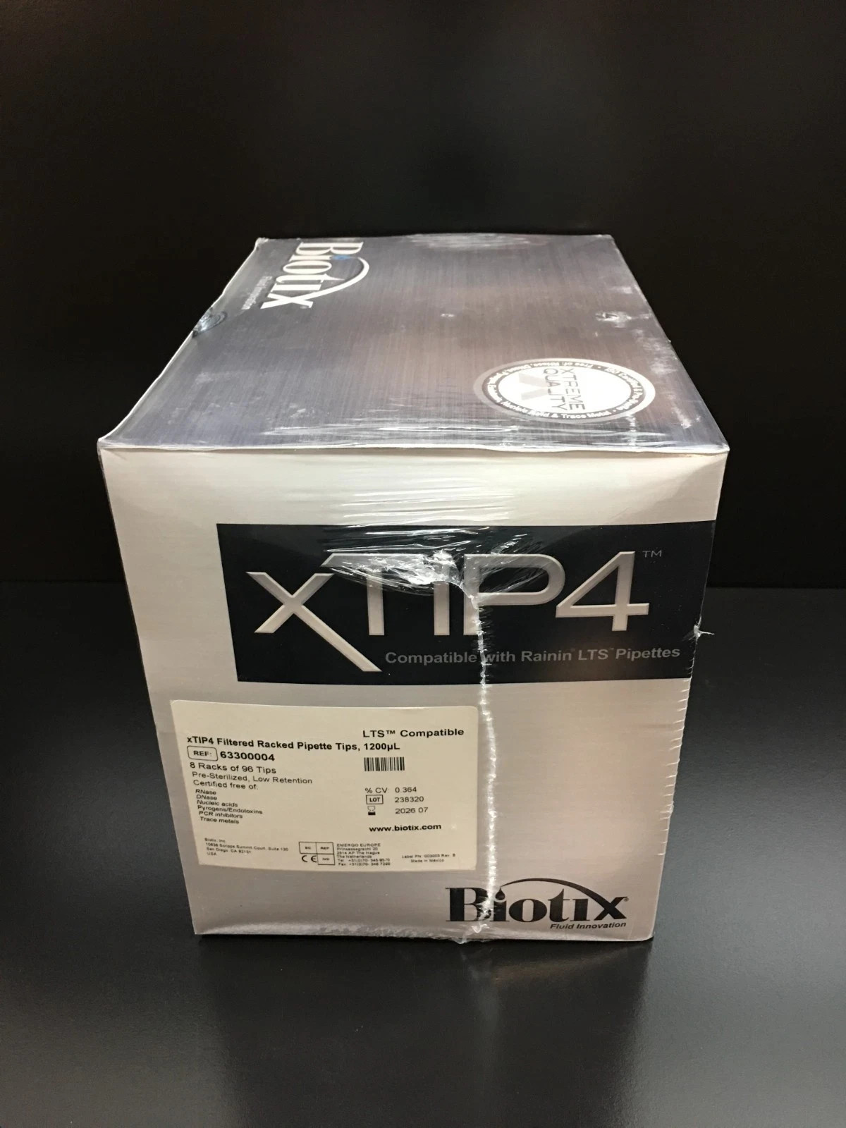 Biotix REF 63300004 xTIP4 LTS Compatible Filtered Racked Pipette Tips 1200uL