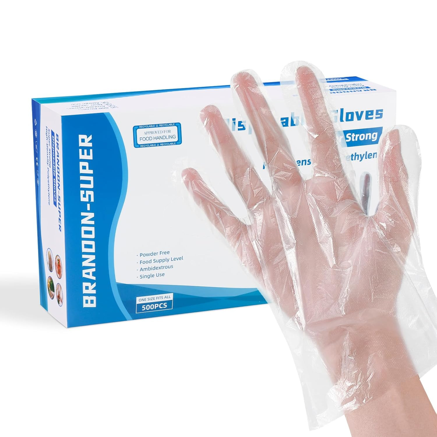 Food Prep Gloves Plastic Food Safe Gloves, Food Handling, One Size Fits Most Po