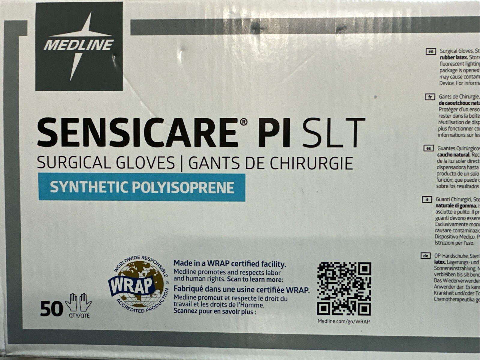 SURGICAL Gloves – Sensicare PI SLT, Size 6.5 Medline MSG1565, 50 PAIRS/Box.
