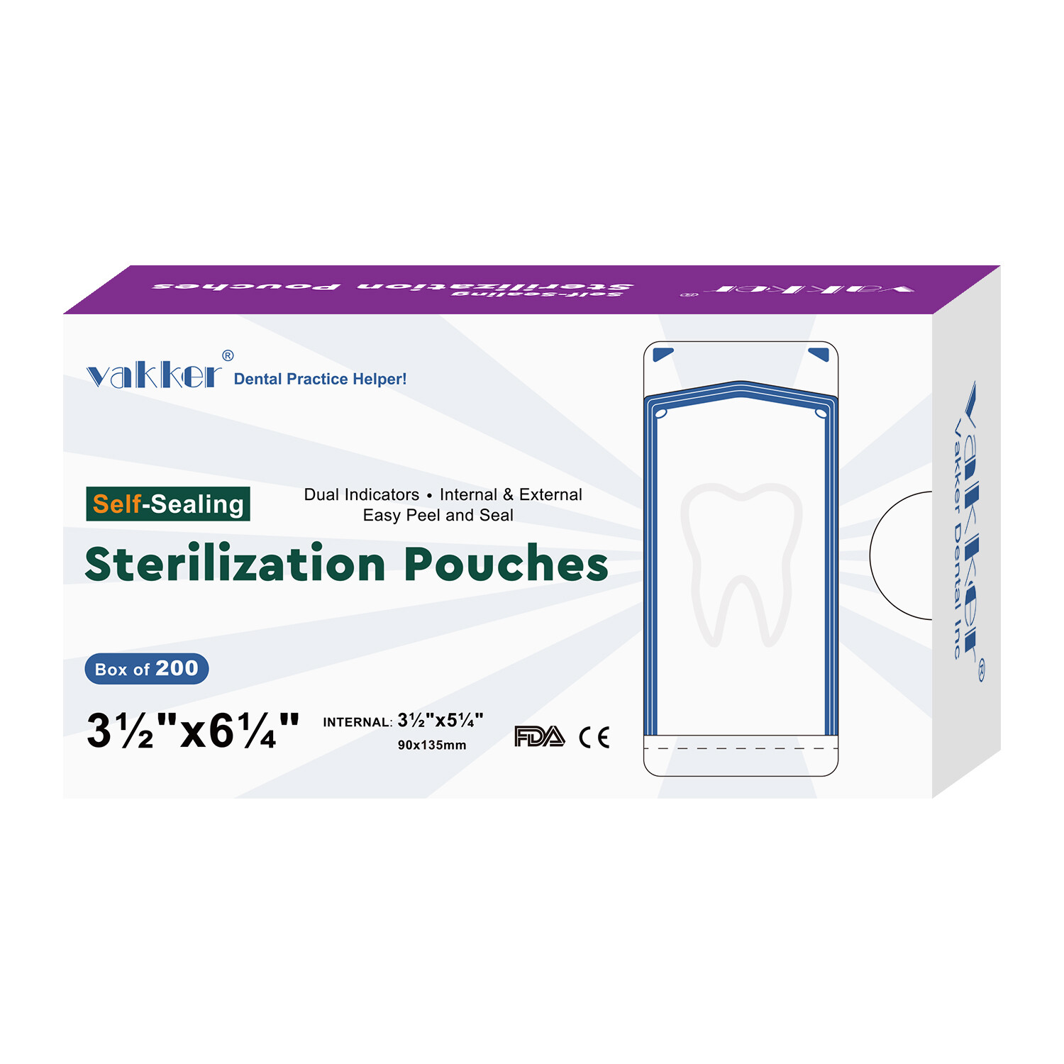 Self Sterilization Pouches Autoclave Sterilizer Bags Dental Medical Tattoo Nail