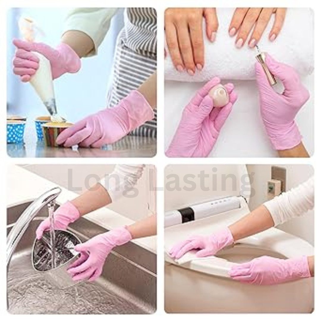 Pink Disposable Gloves for Every Task – 100-Count Box