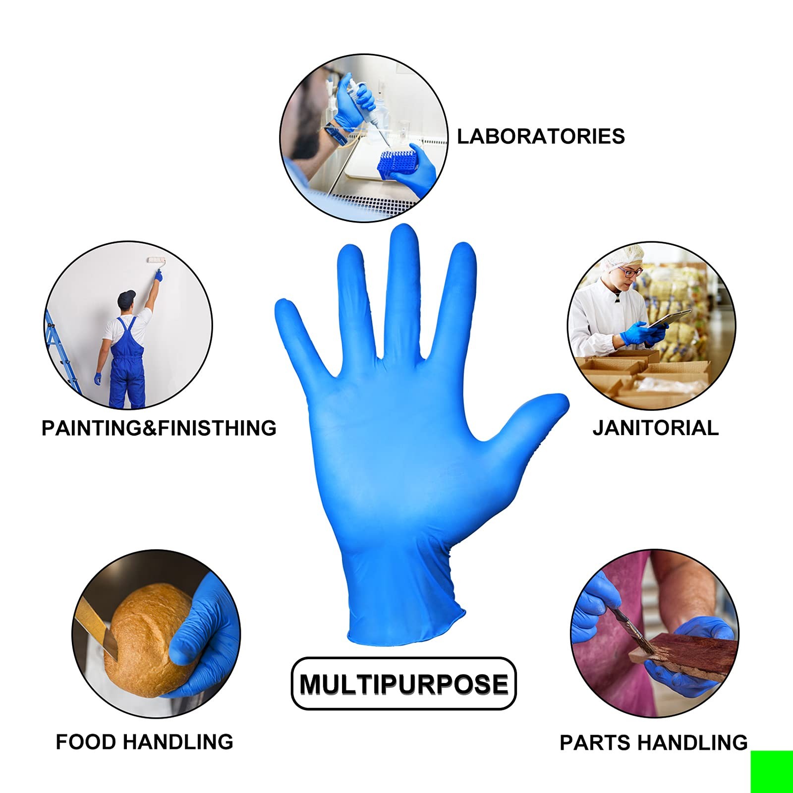 Nitrile Gloves Disposable Gloves (X-Large, 1 Count (Pack of 100)),4 Mil, Powd…