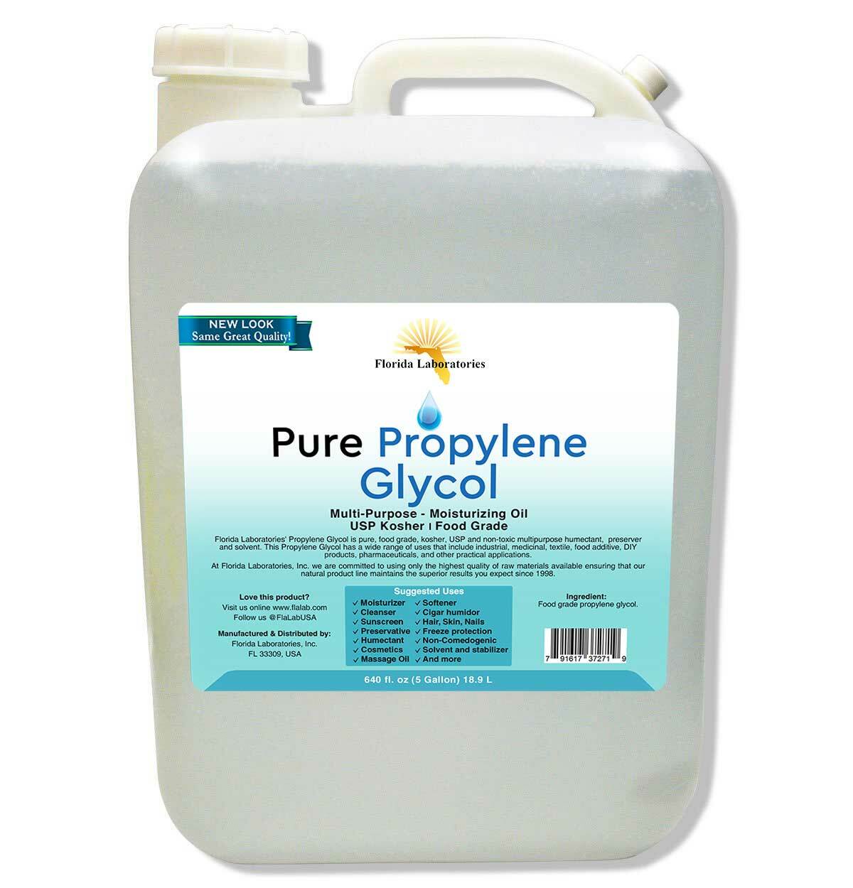 Five Gallon Vegetable Propylene Glycol USP Kosher PG 99.9% Pure Food Grade