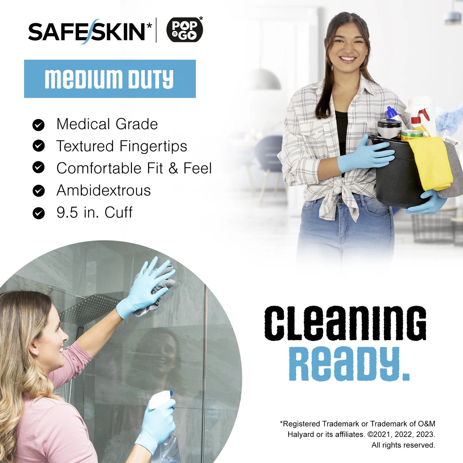 Nitrile Disposable Gloves in Pack of 50, Medium Duty, Large Size, Powder Free –