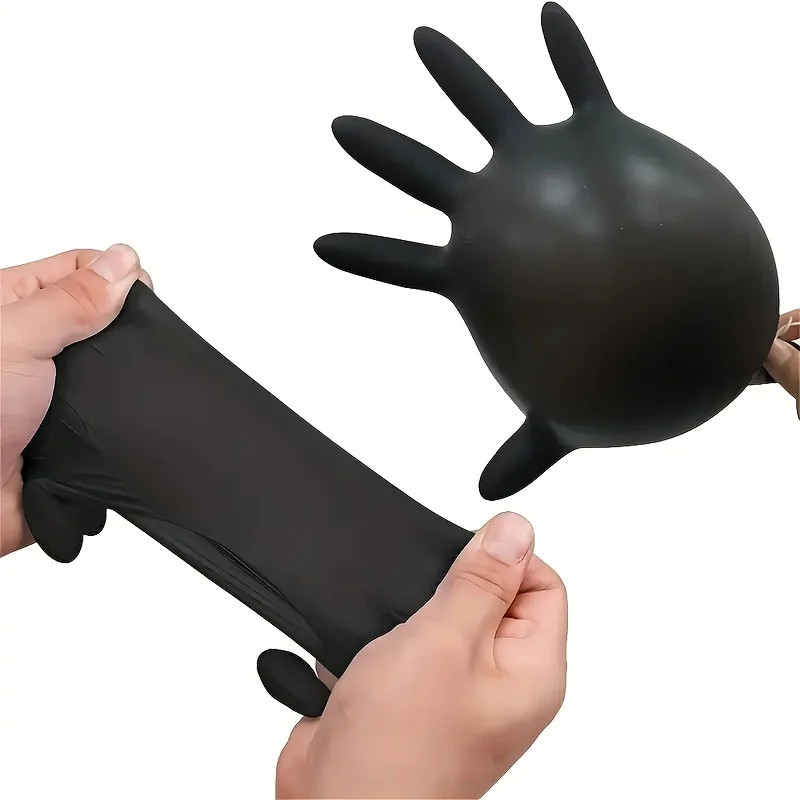 100/50/20PCS Black Nitrile Gloves Thickened Disposable Gloves for Cleaning Haird
