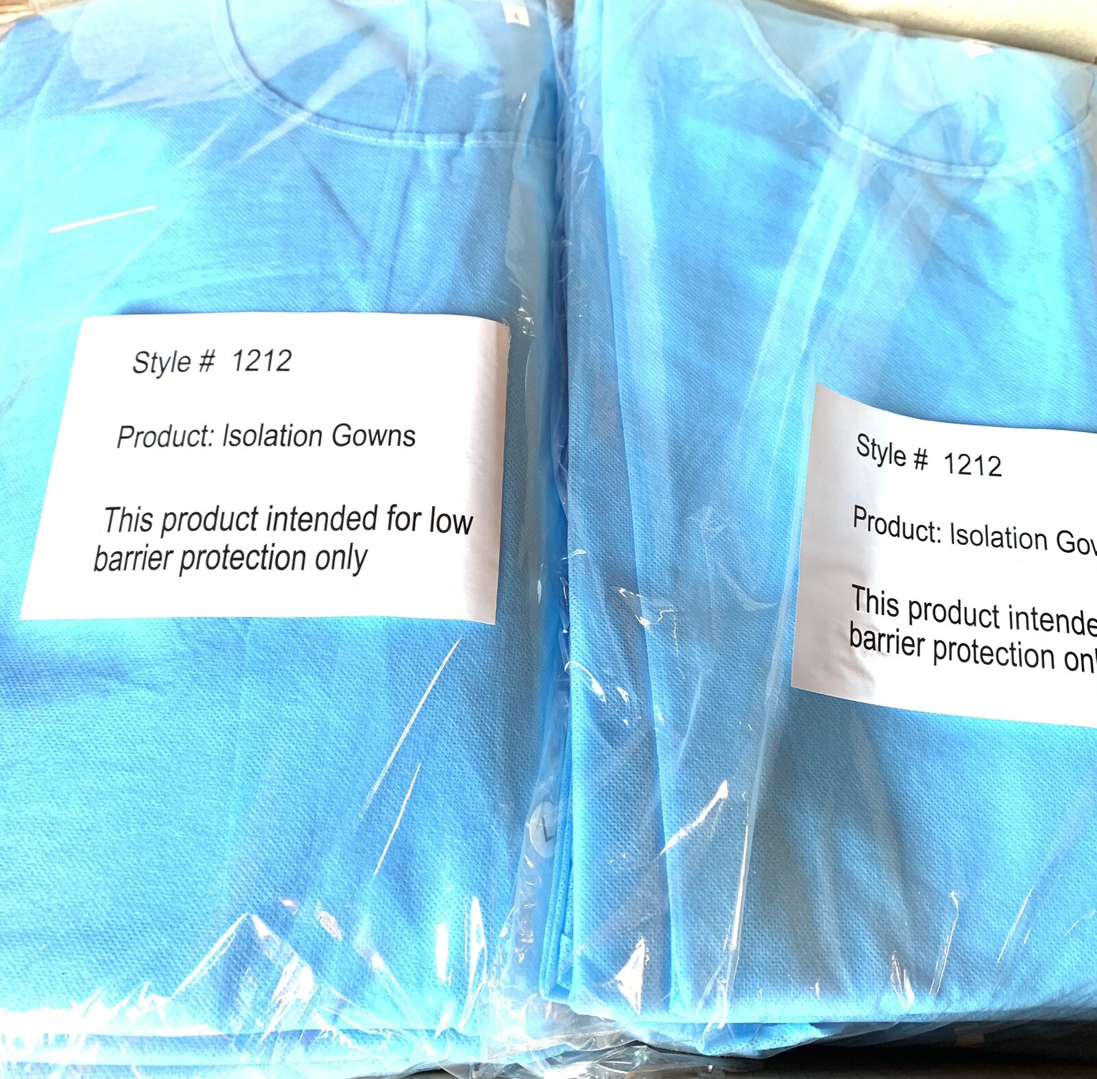 20-B.C.I. Large Dental Med. Blue Disposable Isolation Gown Style# 1212 Level 1