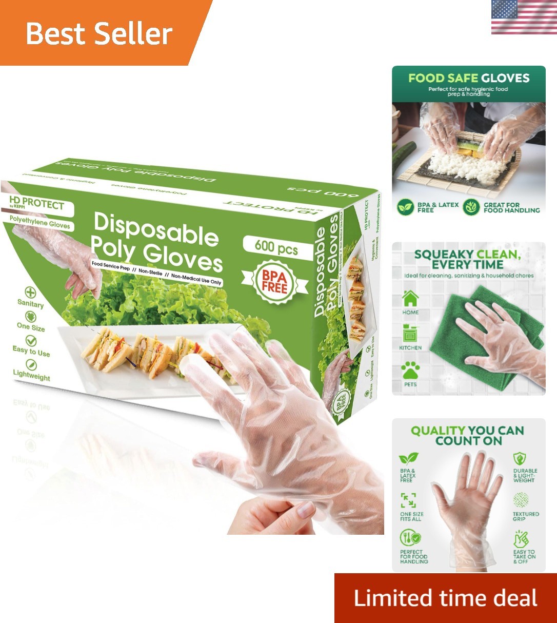 Bulk Medium Disposable Cooking Gloves – 600 Pack, Powder-Free & Water Resistant