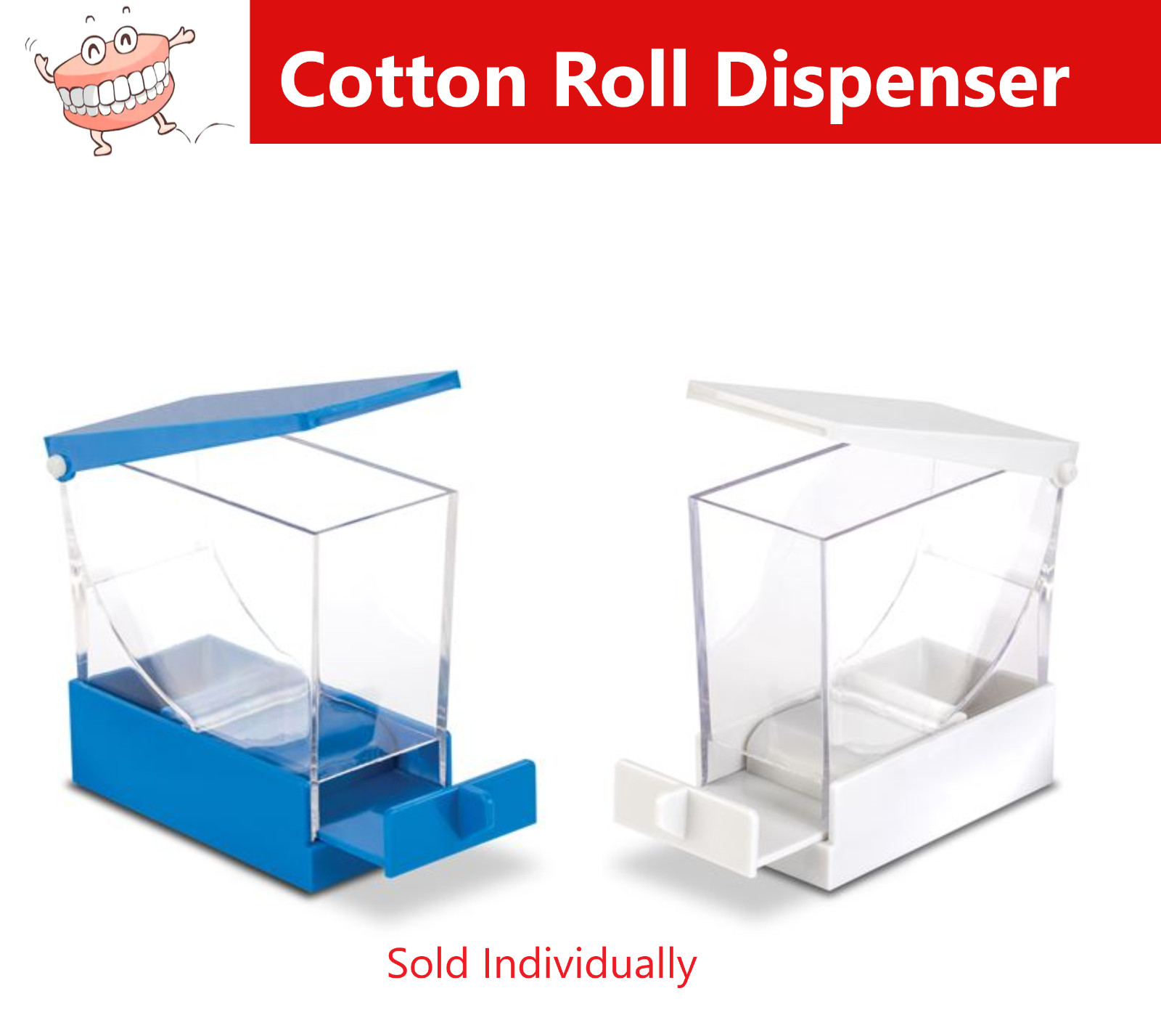 Deluxe Dental Cotton Roll Holder Dispenser Euro Style Beige, Blue, Purple, White
