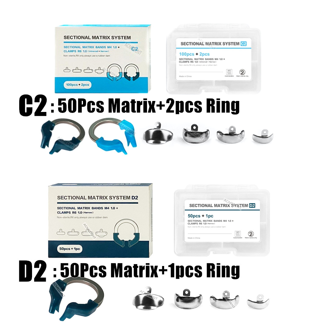 Dental Sectional Matrix Narrow Ring Titanium Clamp C2 D2 Matrix Kit Fit Palodent
