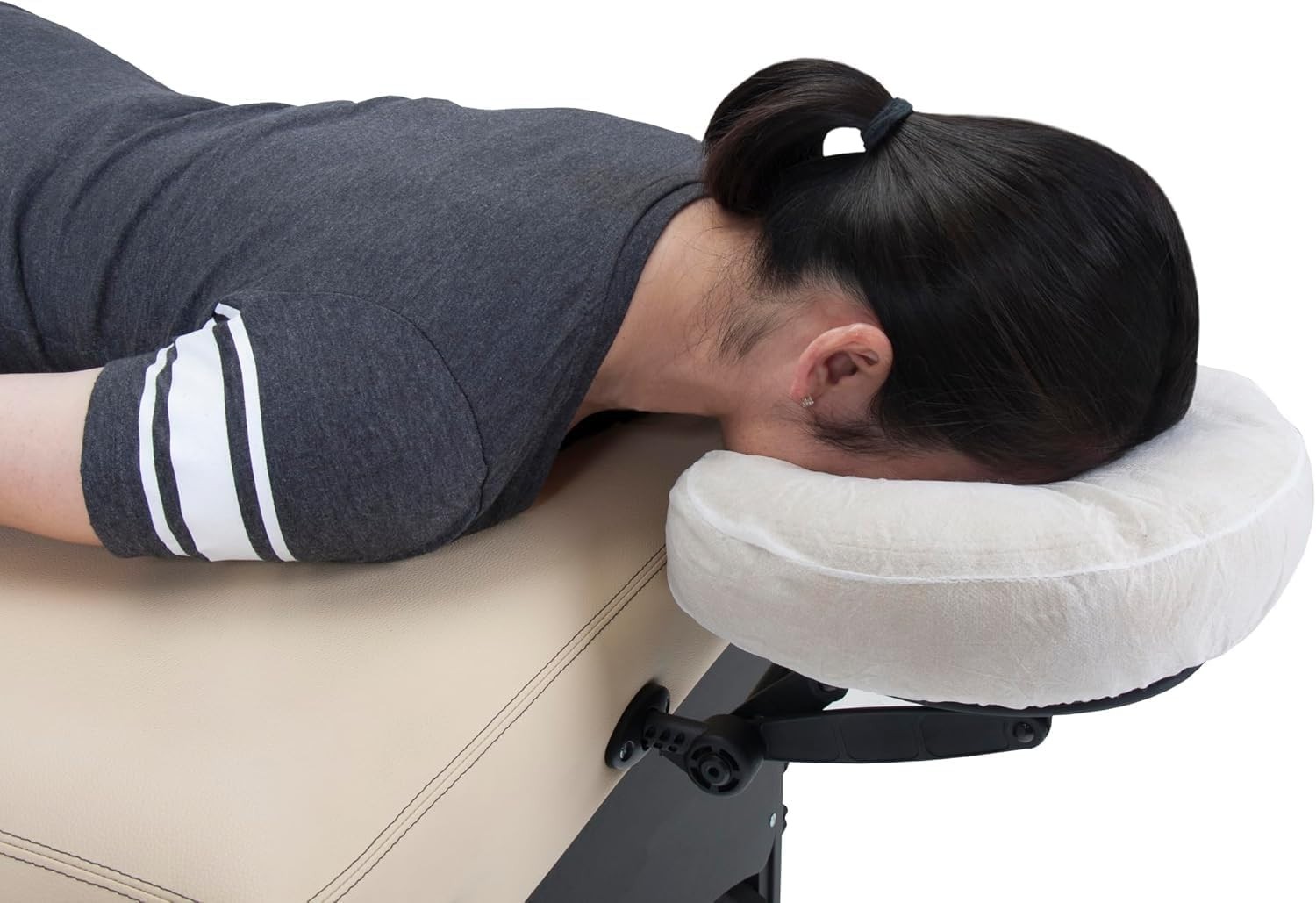 Easy-Use Fitted Disposable Face Cradle Covers – 50 Count for All Massage Tables