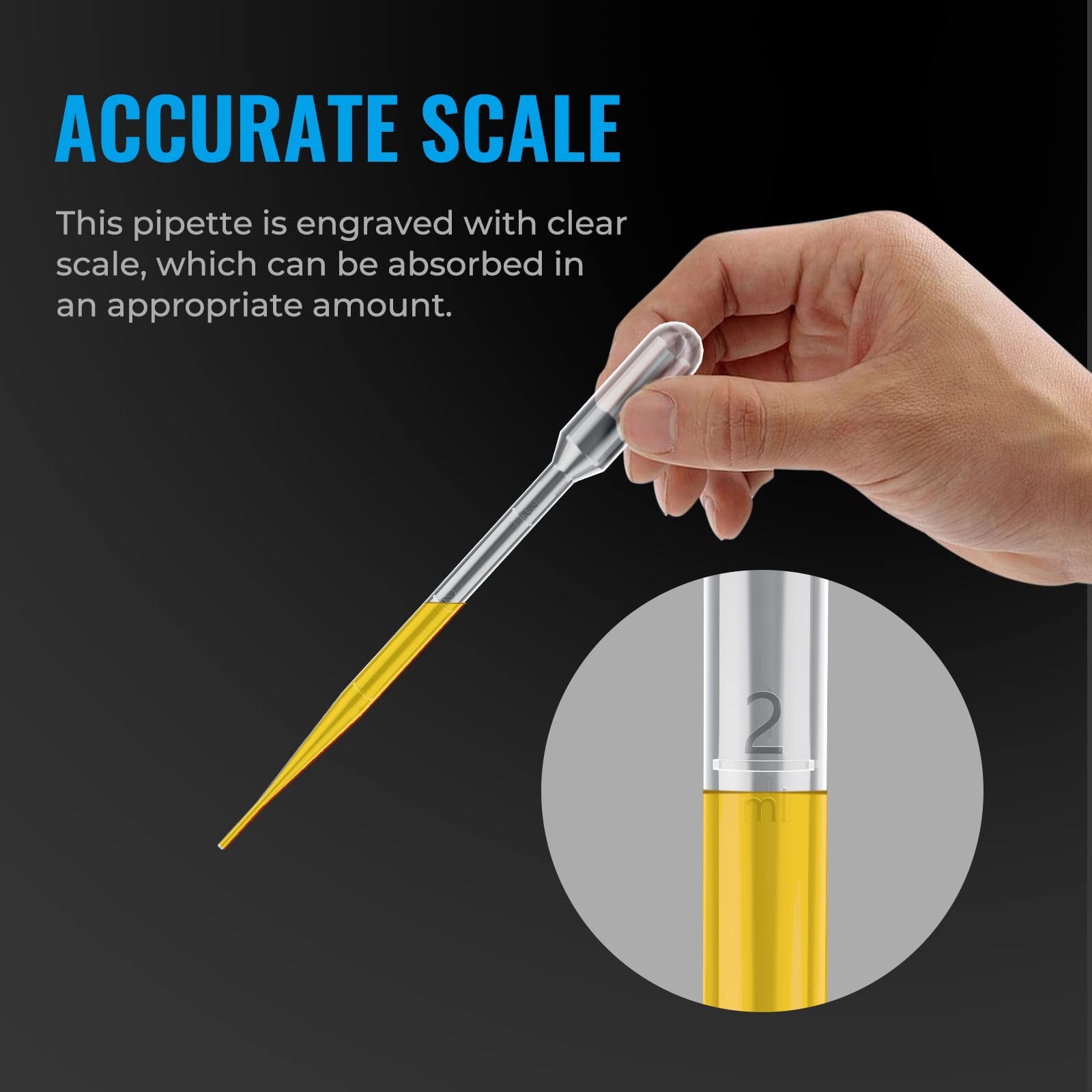 100 PCS 3ML DISPOSABLE TRANSFER PIPETTES CALIBRATED PLASTIC DROPPER SET