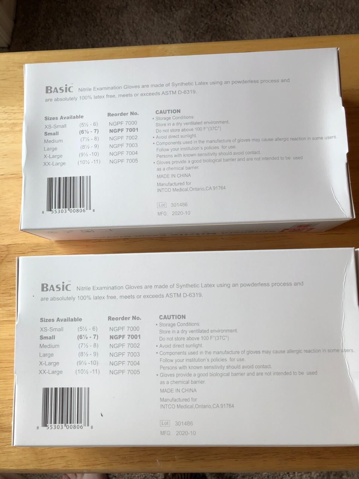 Basic Synguard Nitrile Exam Gloves 2 Boxes Small