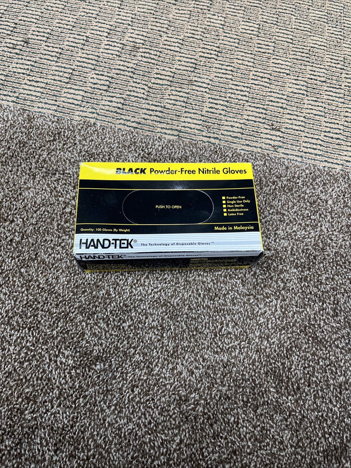 Hand-Tek Black Nitrile Disposable Gloves Powder-Free X-Large 100 Per Box