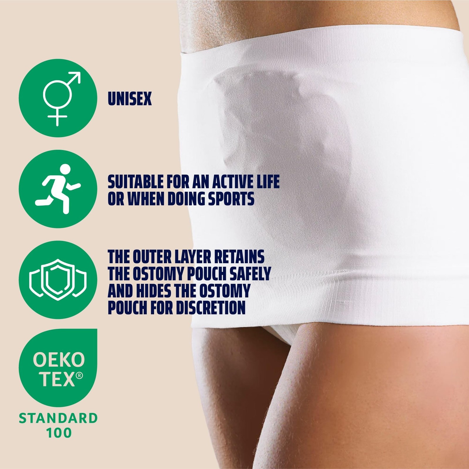 StomaSafe Plus Ostomy Support Belt (L/XL) | Seamless Unisex Ostomy Hernia Bel…