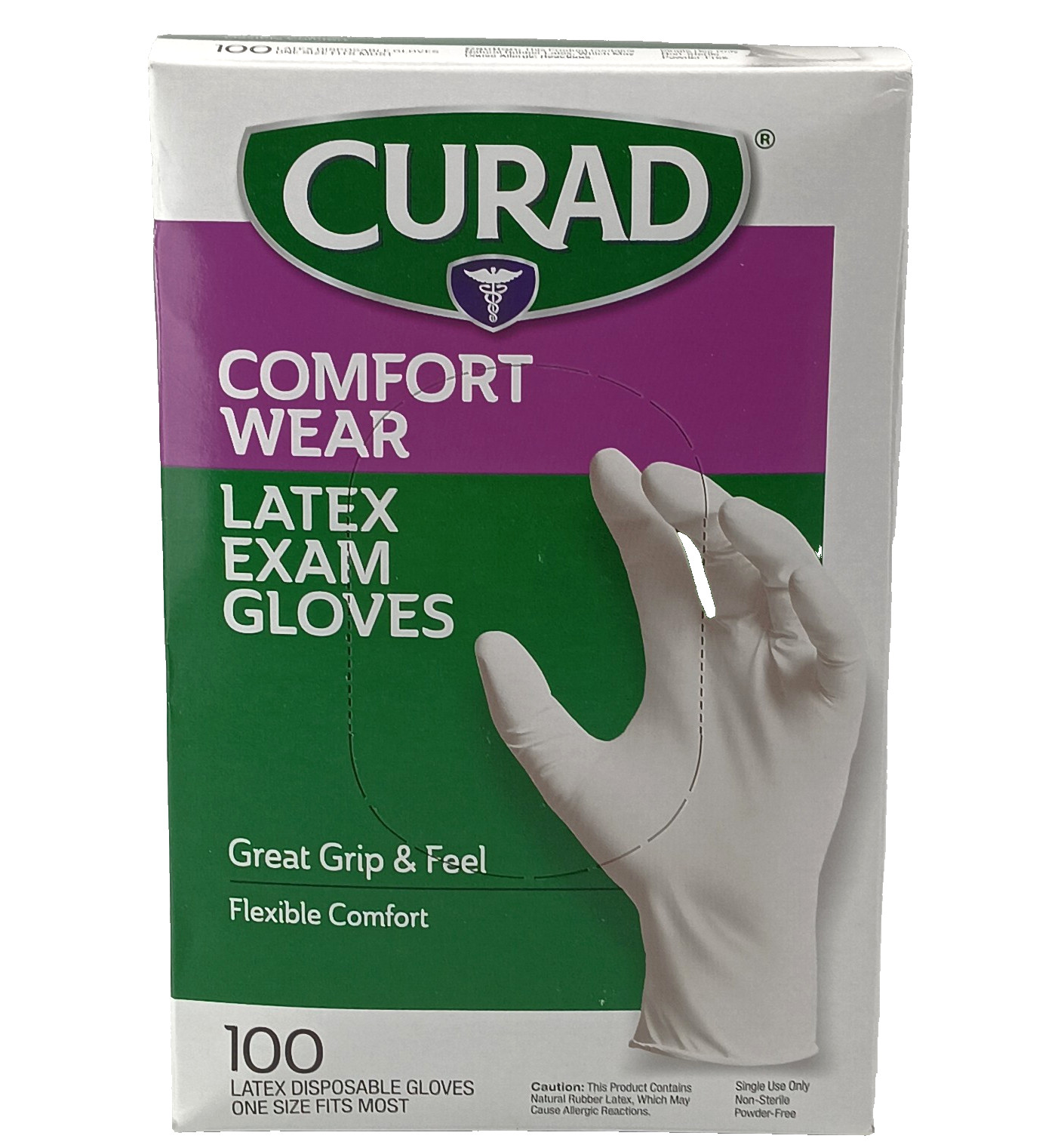Powder Free Latex Exam Gloves – One Size Fits Most 100 Pack