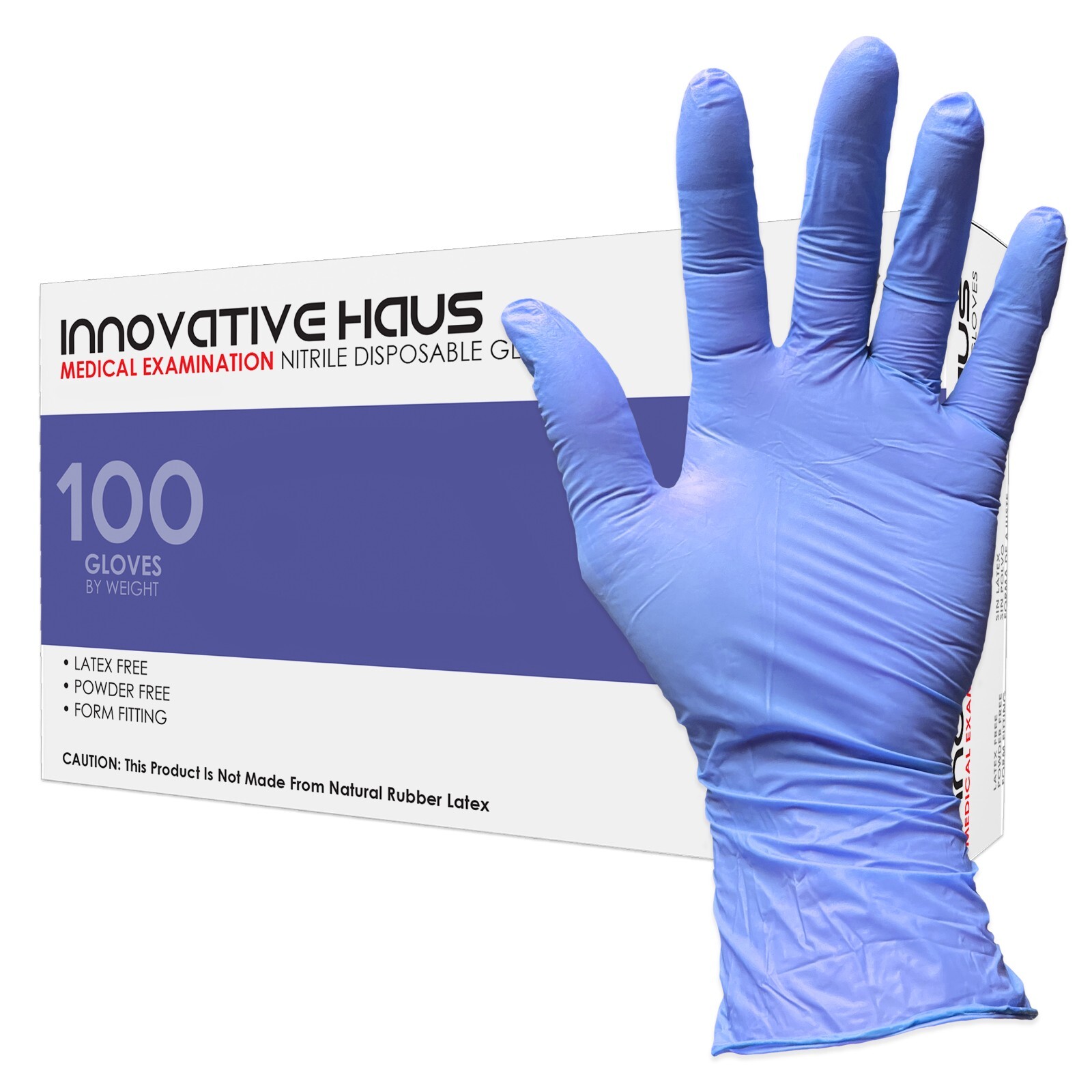 Innovative Haus Medical Grade Indigo Nitrile Exam Gloves – 100% Latex Free