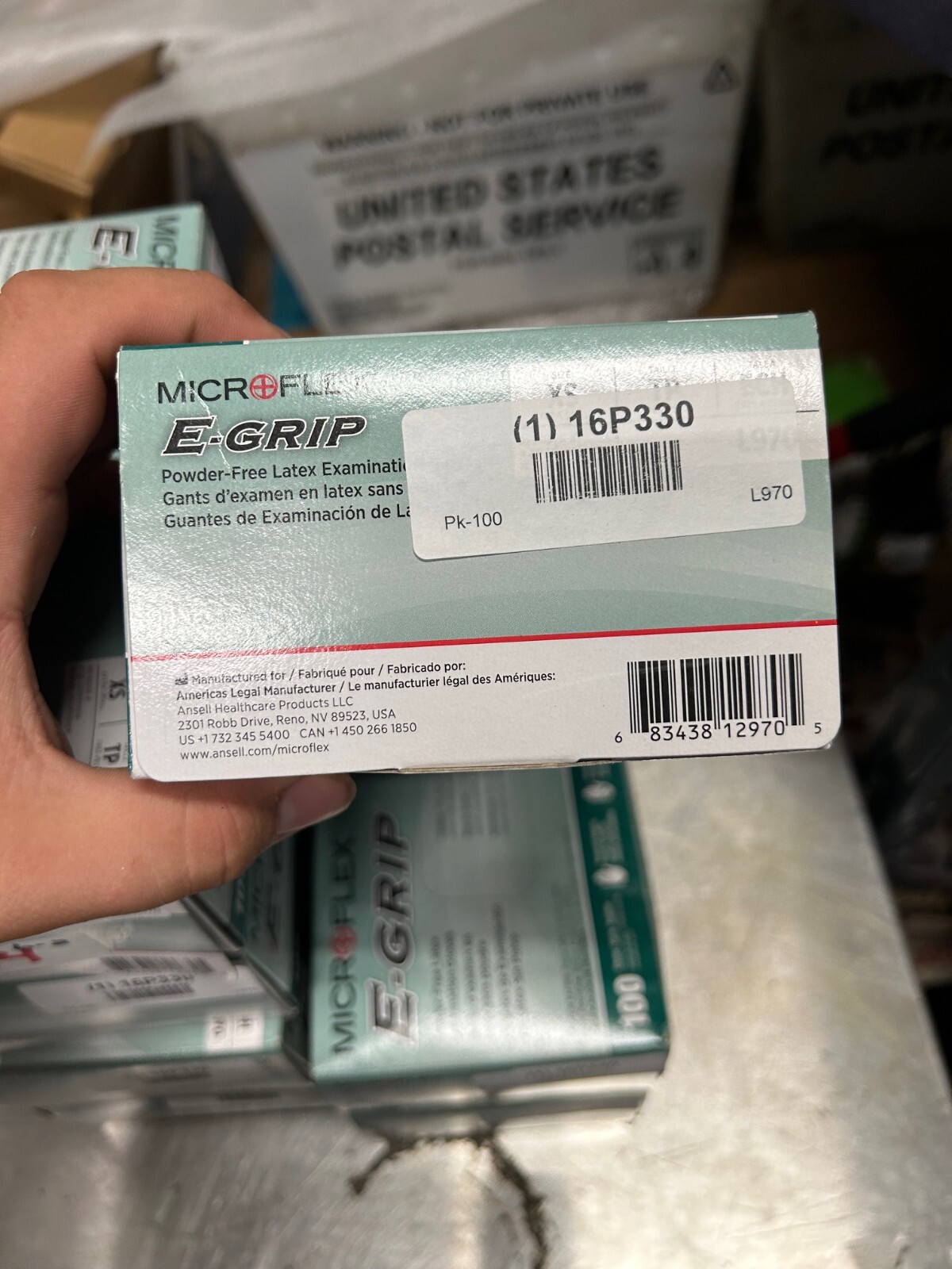 Microflex L970 E-Grip L97 Natural Latex Gloves, X-Small. 16P330