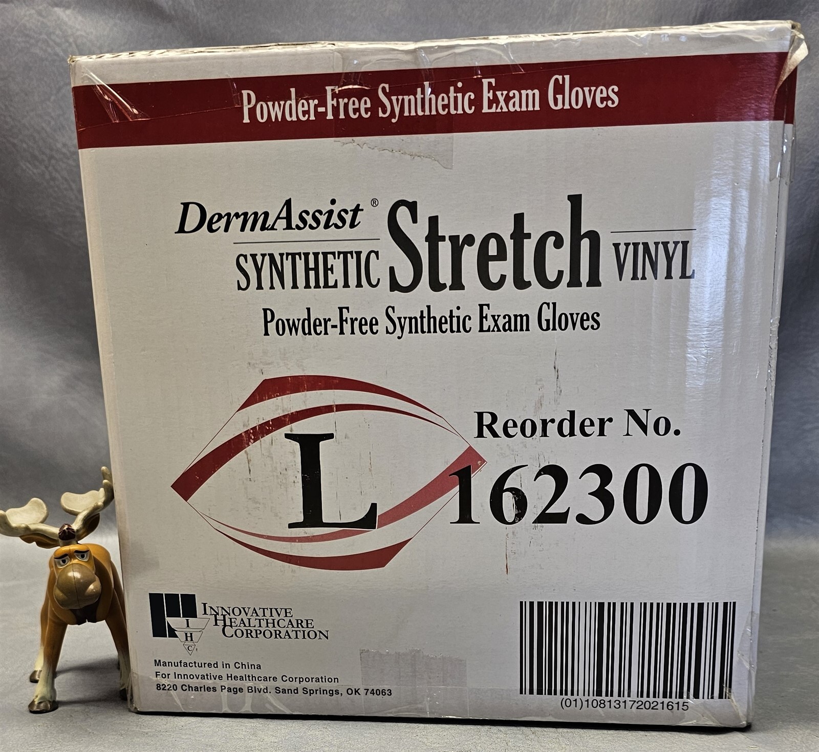 (1000) DermAssist Stretch Vinyl Exam Gloves Large Powder Free Non-Sterile