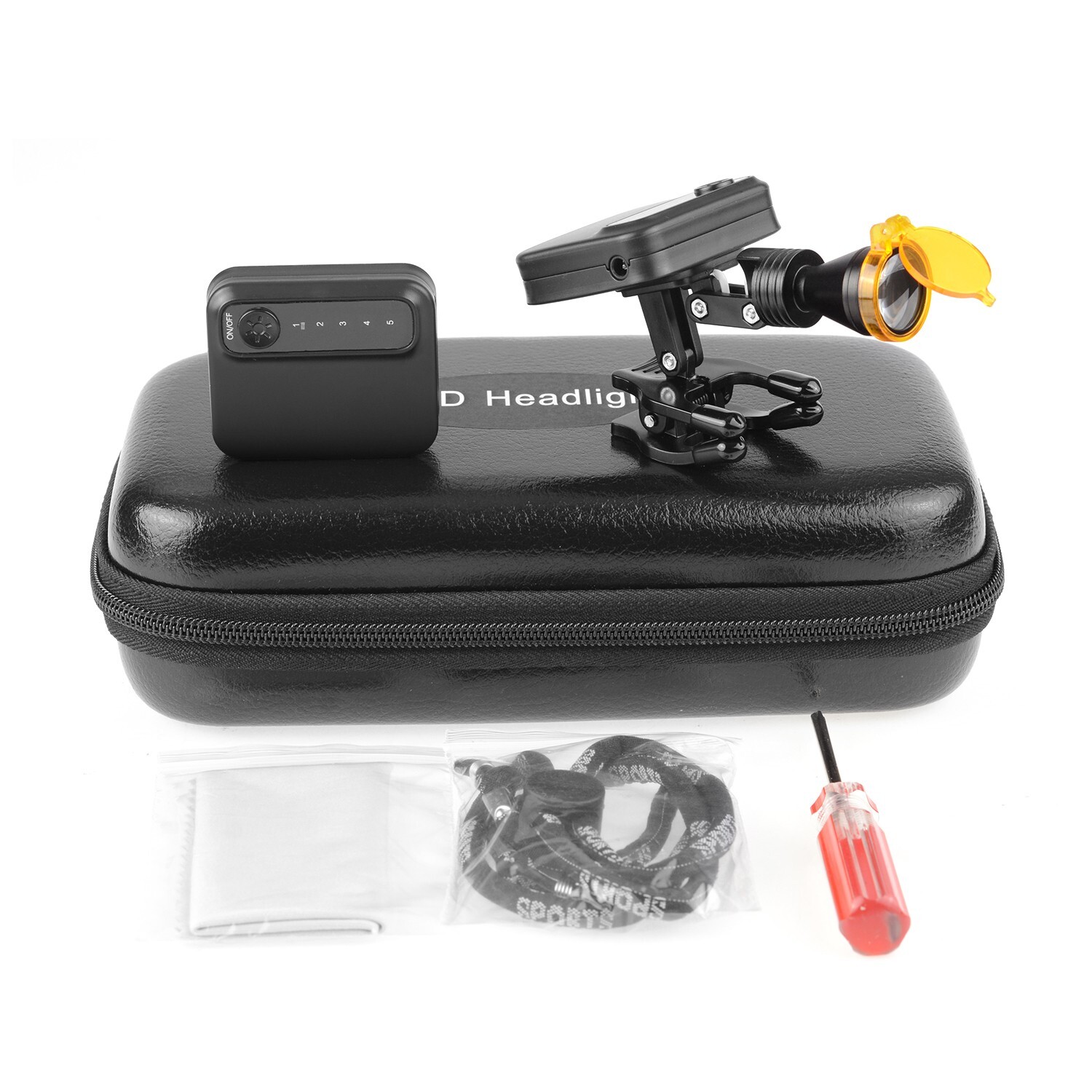 Wireless Dental 5W LED Headlight with Optical Filter Clip-on Type 2 Batteries