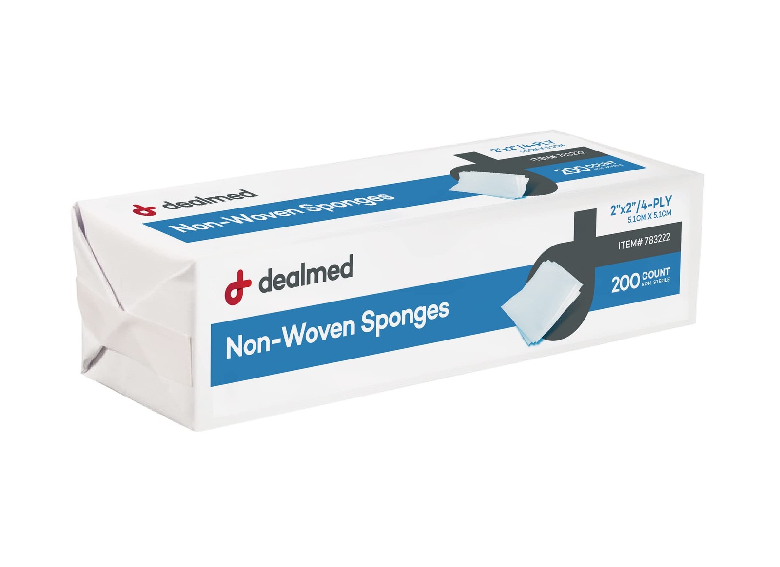 Dealmed 2″x2″ Non-Woven Gauze Sponges 4-Ply, Non-Sterile, 200 Count