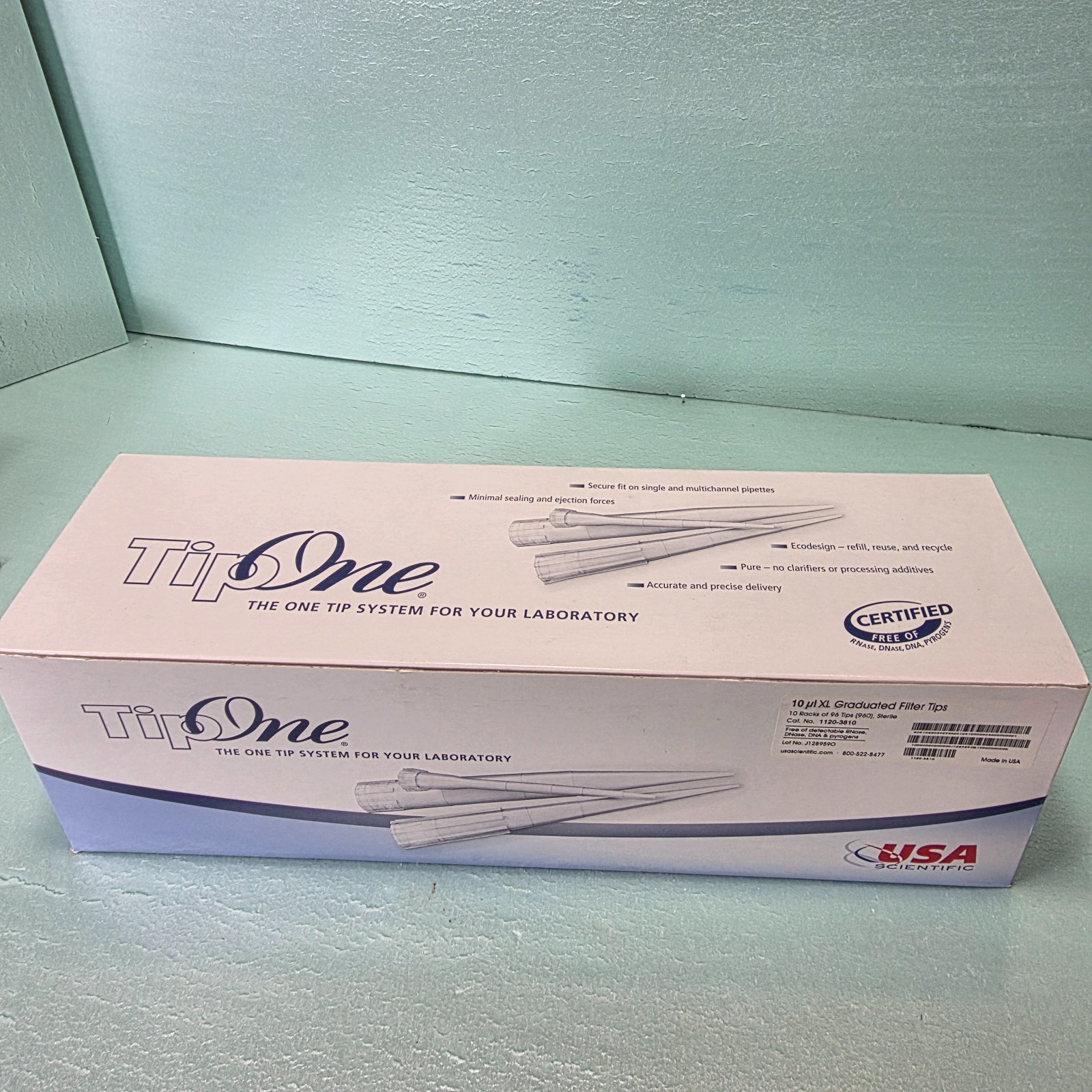TipOne 1120-3810 10uL XL Graduated Filter Pipette Tips 10 Racks 960 Total