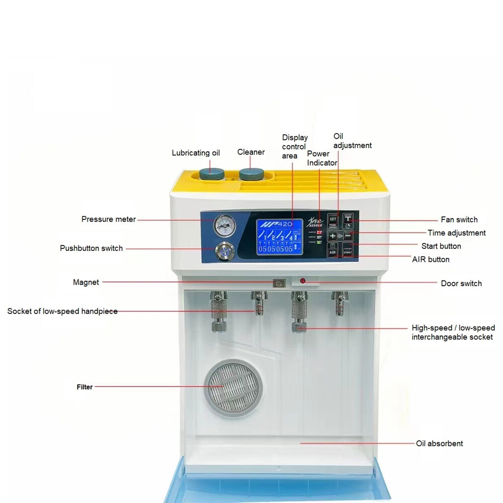 Dental Handpiece Cleaning Oil Lubricating Machine with 4 Interface 4 Hole HP-420