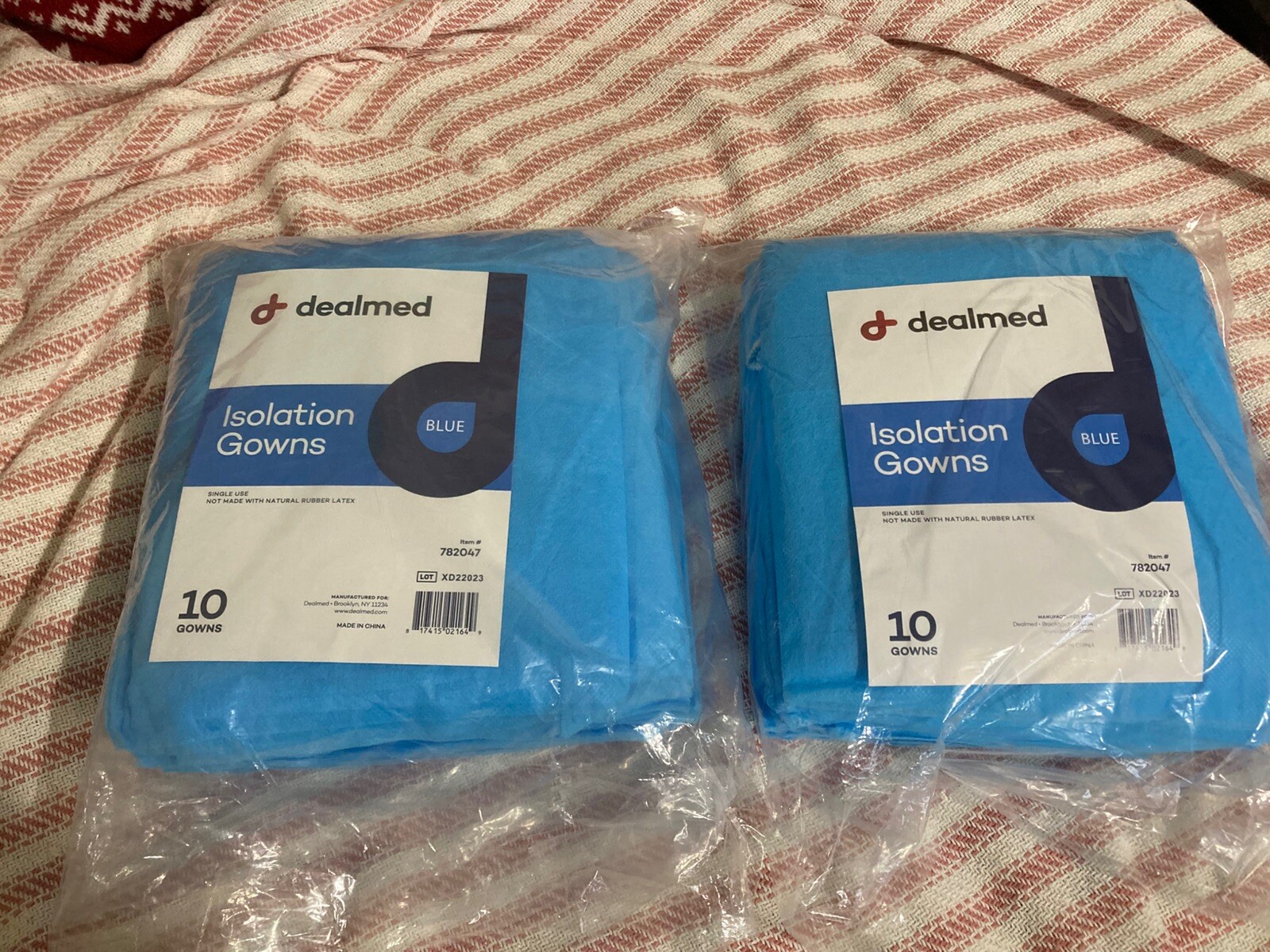 Isolation Gowns Blue Disposable Dealmed Single Use 2 Packs (10 Gowns Each)