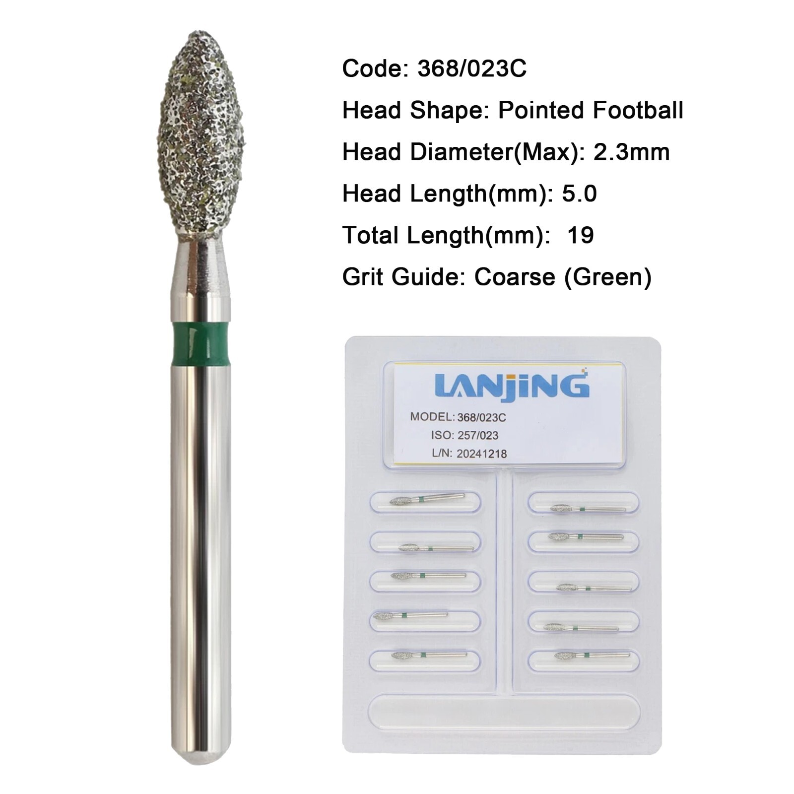 Dental Burs Diamond FG Round End Taper Football Surgical Long High Speed 856 850