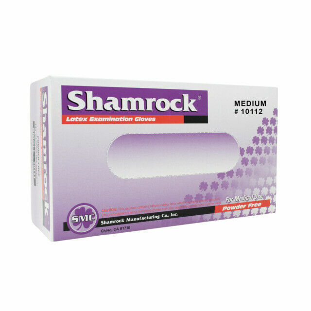 Shamrock 10112 Latex Examination Gloves, Medium – Natural