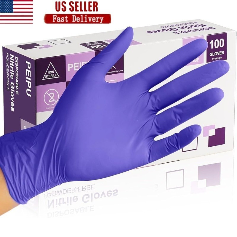 Nitrile Gloves 100 Pack Heavy Duty Food Handling Cleaning Tattoo Mechanic Use