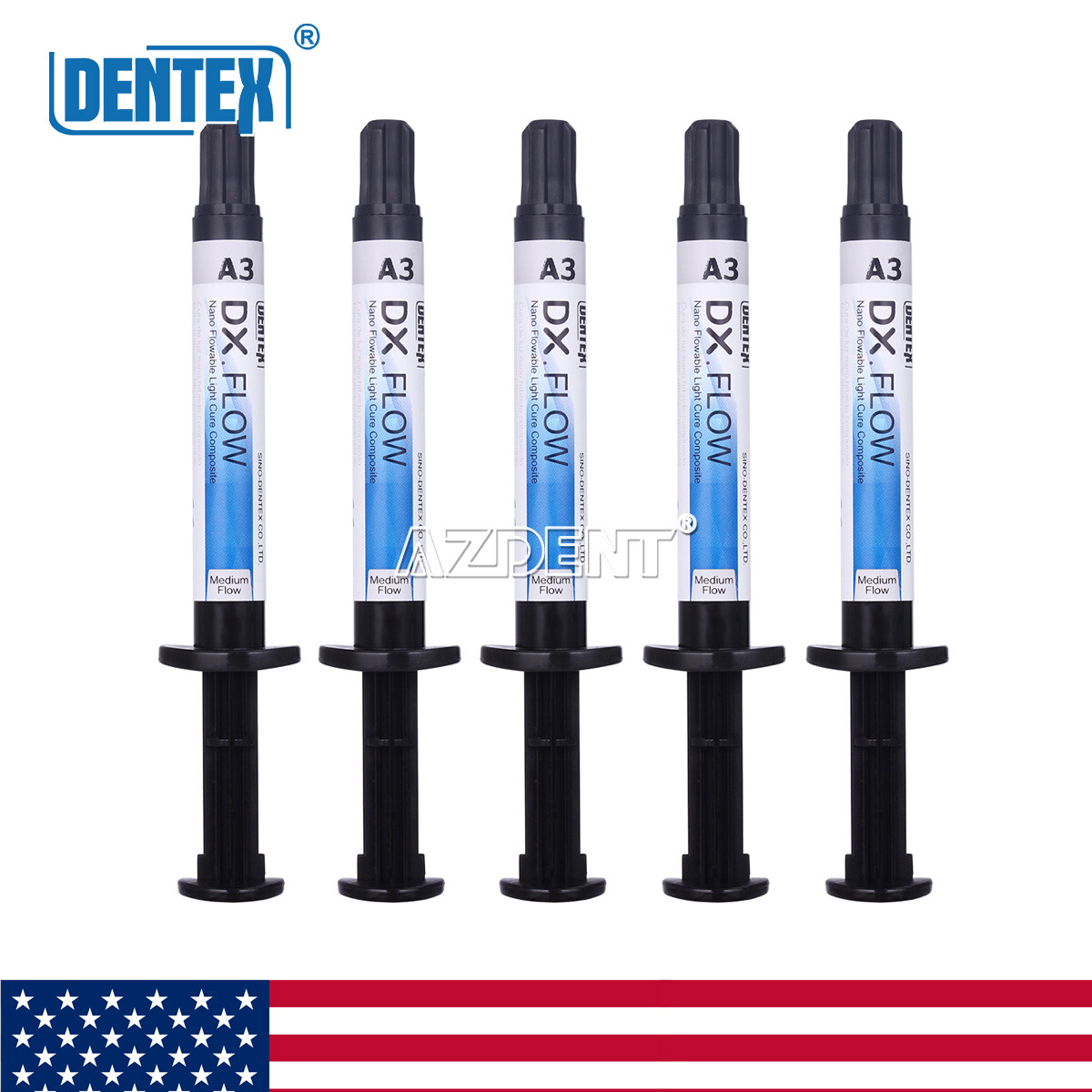 5X Resina compuesta fotopolimerizable dental fluida Medium Flow A3 3g/Jeringa