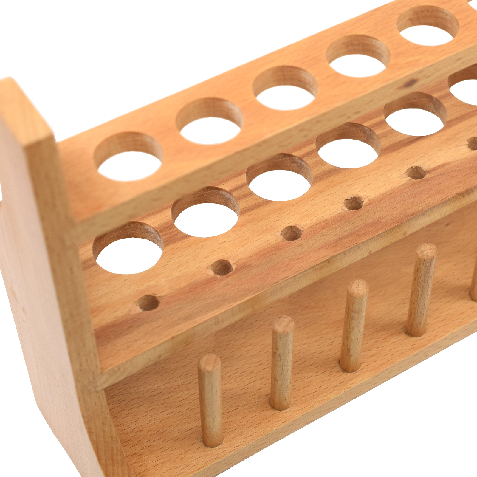 Eisco Labs Wooden Test Tube Rack, Holds 13 Tubes – 10.25″ Wide