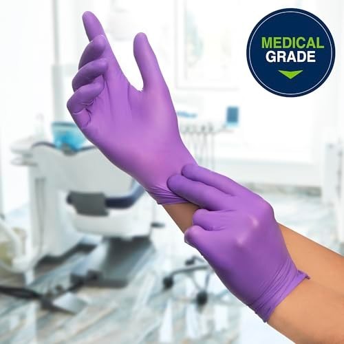 Powder Free Purple Nitrile Disposable Exam Gloves – Medical, Dental, Chemo Prote