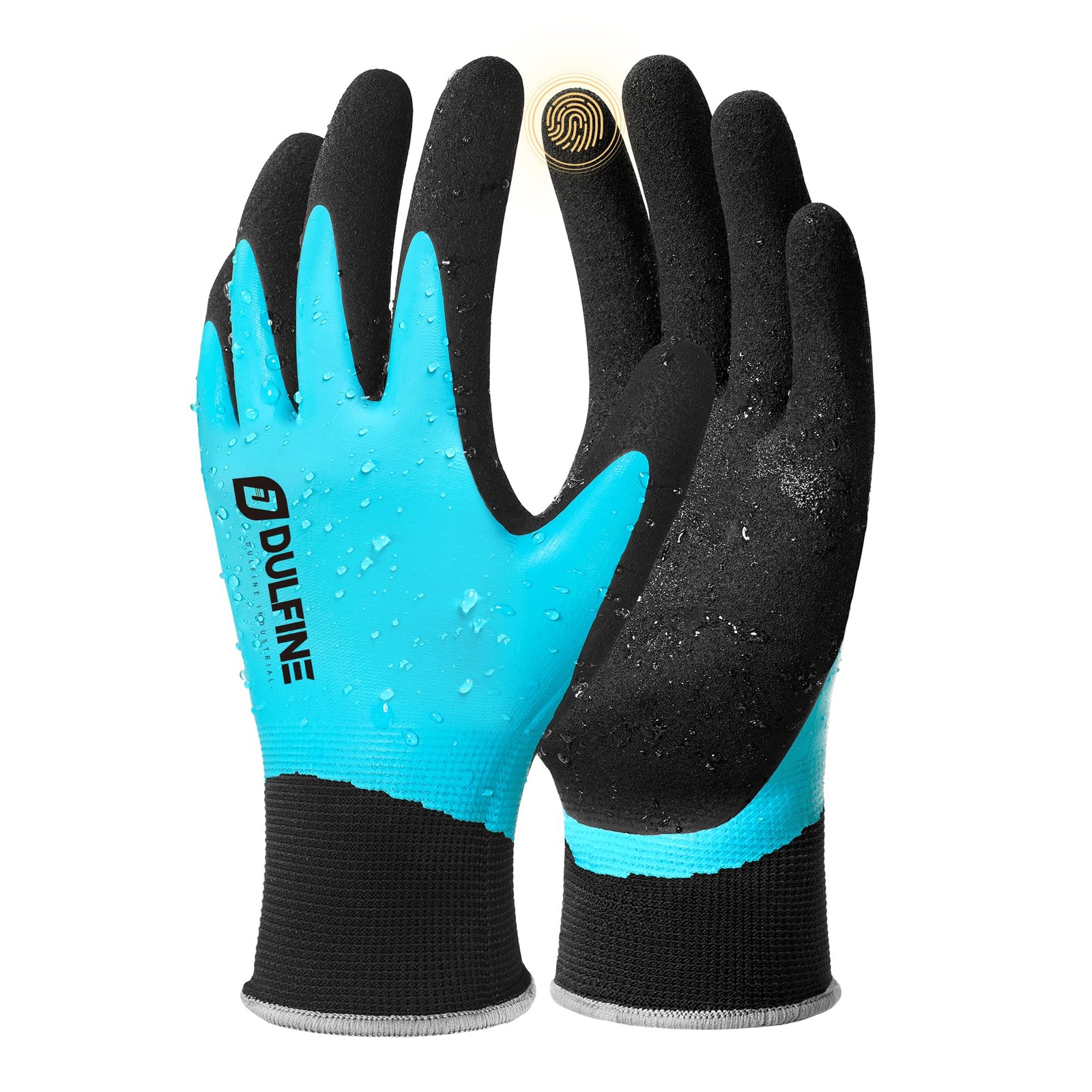Waterproof Work Gloves for Men and Women,Touch Screen Rubber Coated Non-slip …
