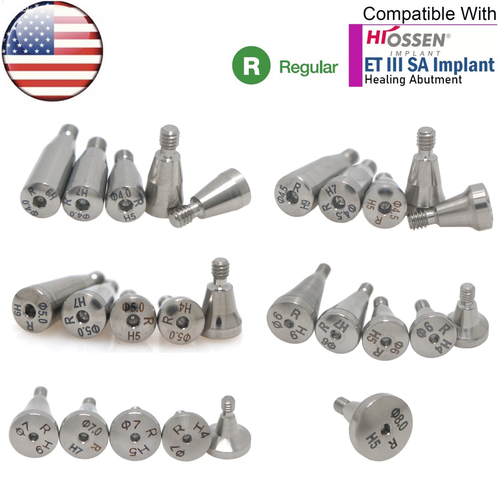 US Dental Healing Abutment Cap Mini Regular Platform fits Osstem Hiossen