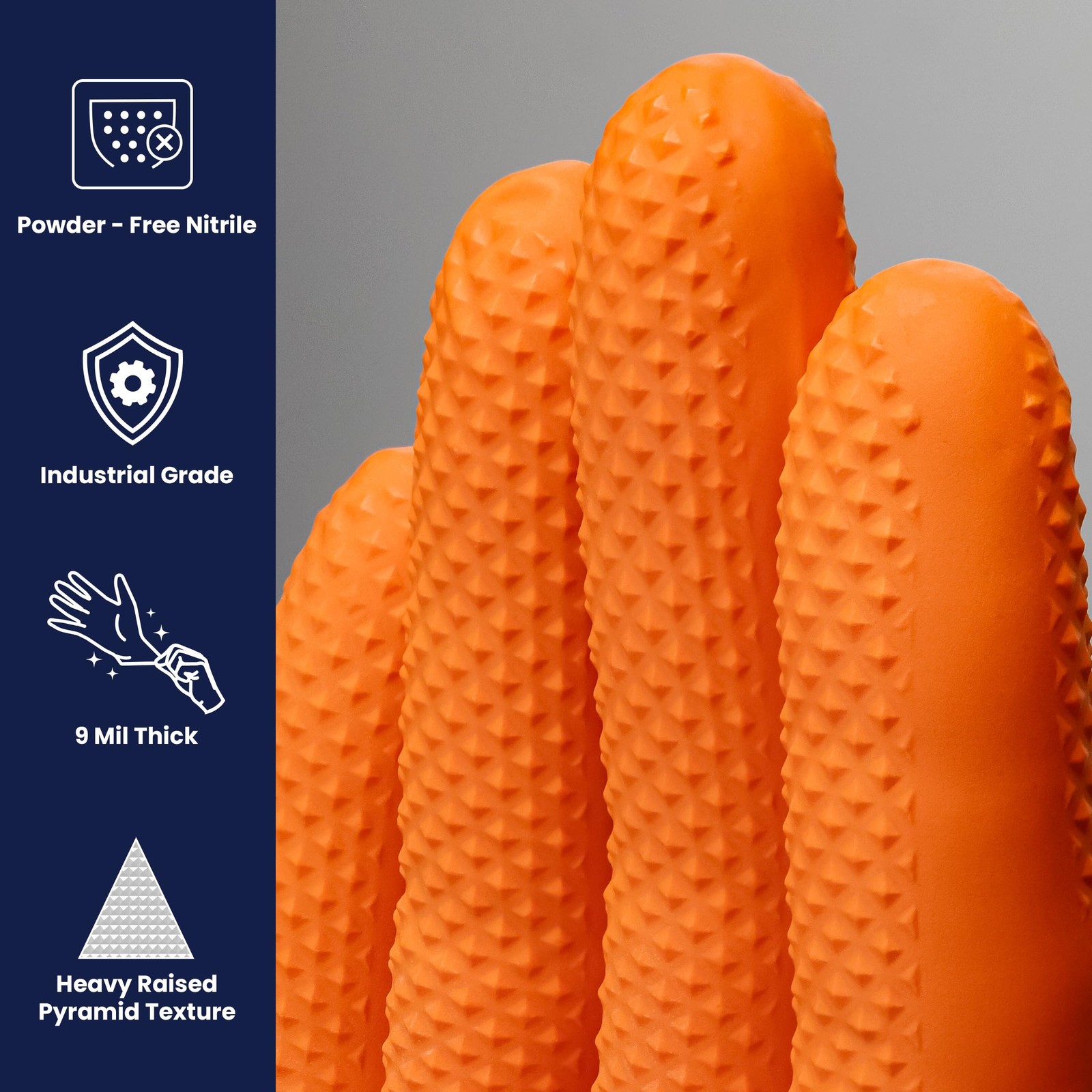 Adenna ProWorks CATCH Nitrile Work Gloves, 9 Mil, Orange, 2X~Large, 90 Pack
