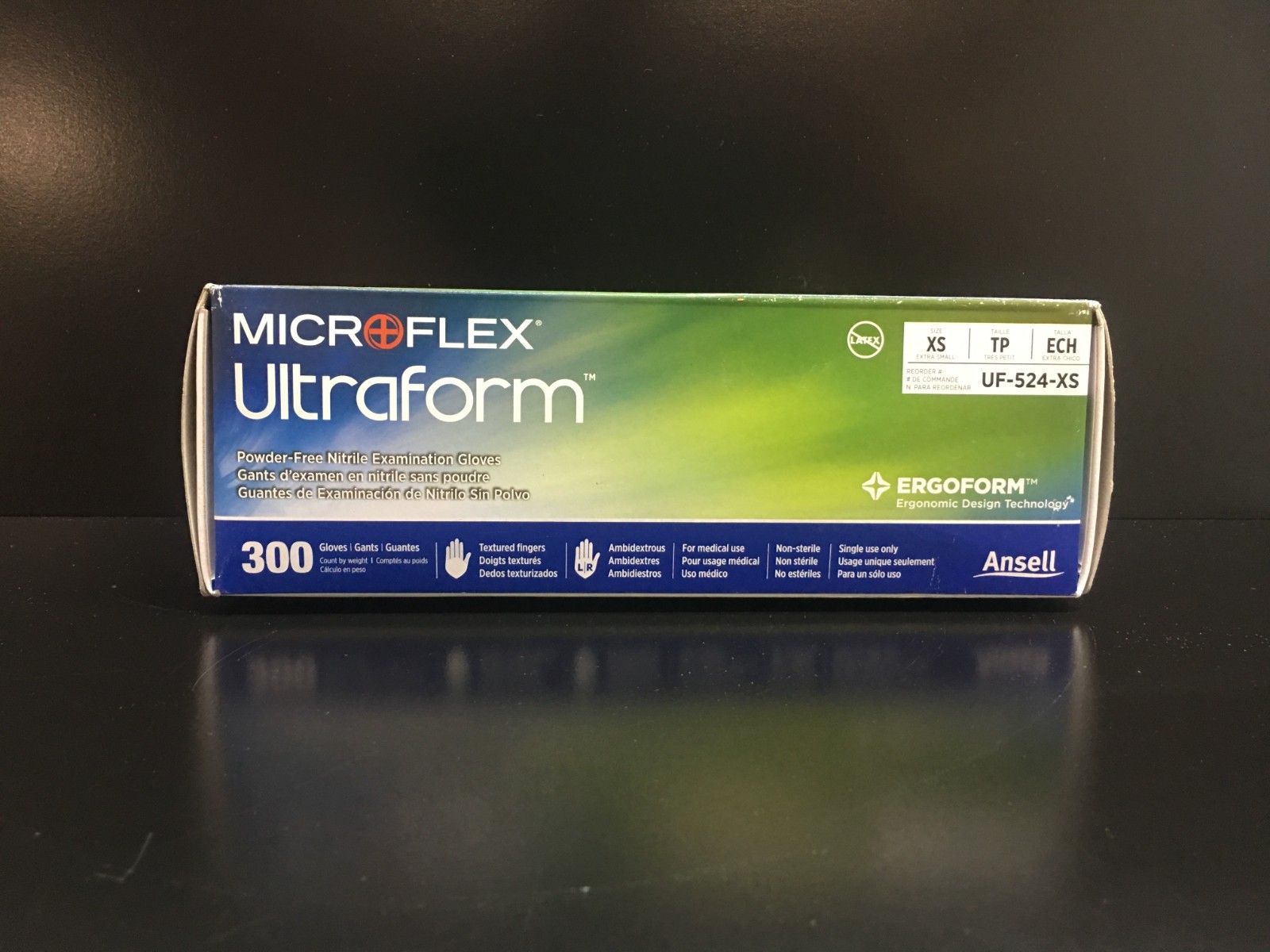 Ansell REF UF-524-XS Microflex Ultraform Disposable Nitrile Gloves Powder-Free