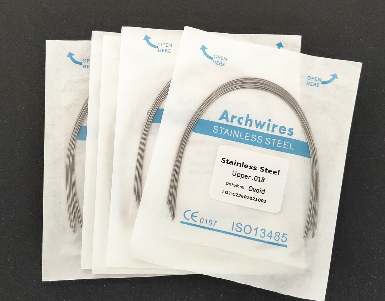 50Pcs/5Packs Dental Orthodontic Stainless Steel Arch Wires Round Ovoid Form