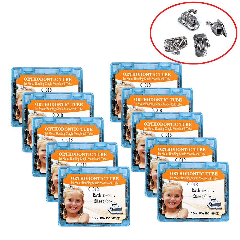 10 Boxes Dental 50 Sets Orthodontic 1St Molar Buccal Tube Monoblock Roth 018