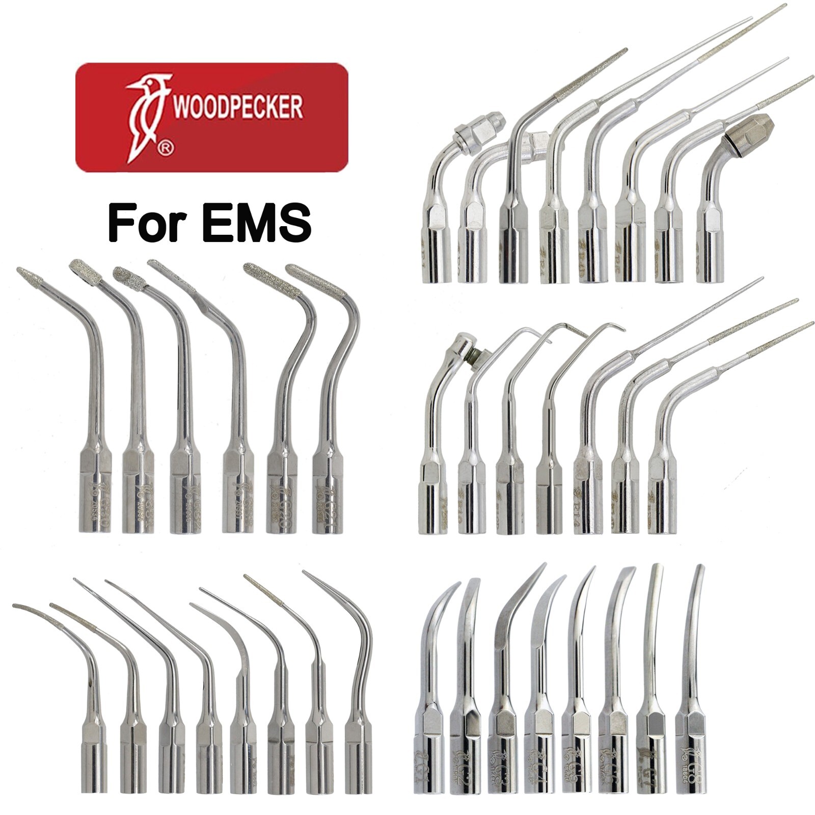 Woodpecker Dental Ultrasonic Scaler Tip Scaling Endo Perio EMS Piezon Tip P1 G1